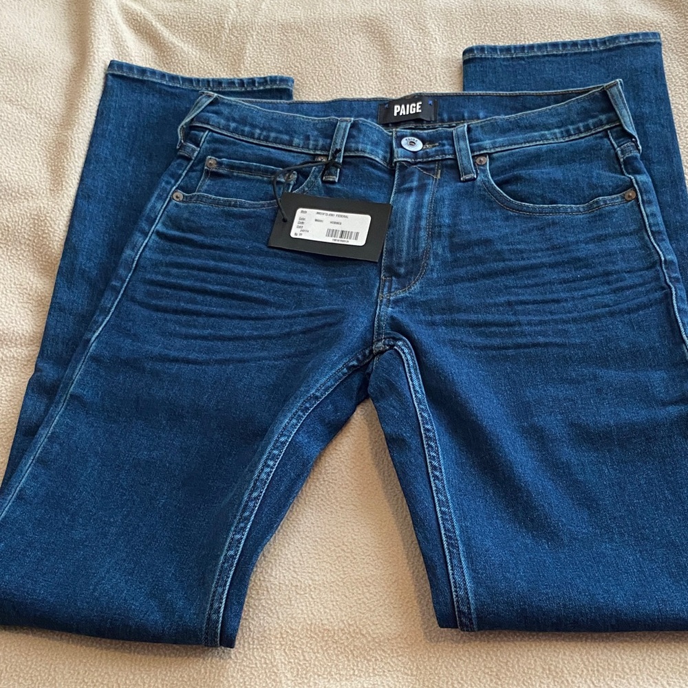 PAIGE Men's Slim Jeans in Deep Blue NWT p 13